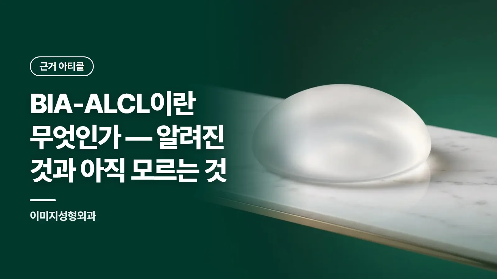BIA-ALCL이란 무엇인가 — 알려진 것과 아직 모르는 것